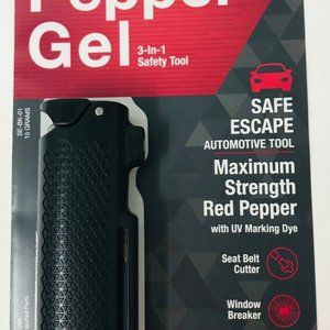 SABRE 3-In-1 Safe Escape Tool Pepper Gel, Seat Belt Cutter, Window Breaker BLACK